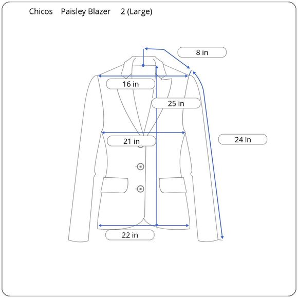 Chicos Velvet Jacket Women’s L (2) Paisley Floral Open Front Blazer Blue Purple - Picture 11 of 11